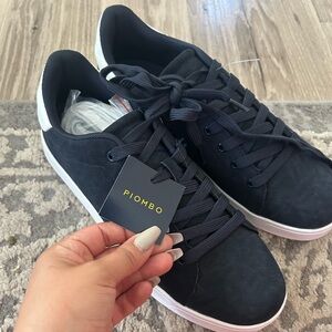 Piombo Black Sneakers with White Soles